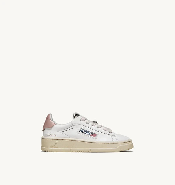 BASKET BAISSE DALLAS EN CUIR BLANC ET POWDER POUR ENFANTS