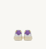 BASKET DALLAS LOW EN CUIR BLANC ET LILAS POUR ENFANTS