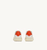 BASKET BAISSE DALLAS EN CUIR BLANC ET TANGERINE POUR ENFANTS