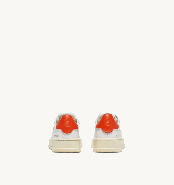 BASKET BAISSE DALLAS EN CUIR BLANC ET TANGERINE POUR ENFANTS